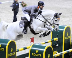 Marco Kutscher hat mit dem Hengst Cornet Obolansky das Weltcup Springen in Zürich gewonnen. Foto: Frieler
