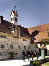 Der Innenraum des Landgestüts Marbach.
