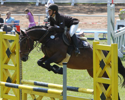 Zu zwei Springsiegen kam auch Britta Rosengarth aus Lanken-Granitz auf Roxy Lady. Foto: Jutta Wego
