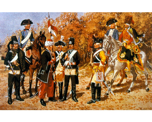 Preußische Kavallerie um 1760. Foto: Archiv Rohdich